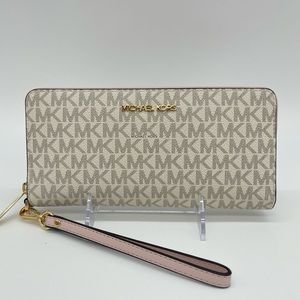 Michael Kors Beige and Pink Wallet